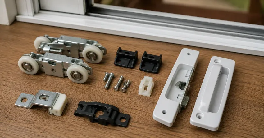 sliding door broken Ajax roller and track inspection