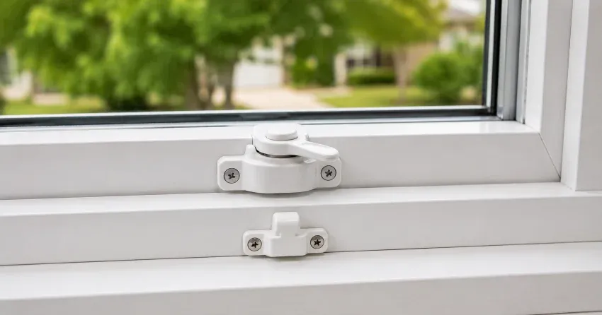 technician installing new window latch hardware in Ajax